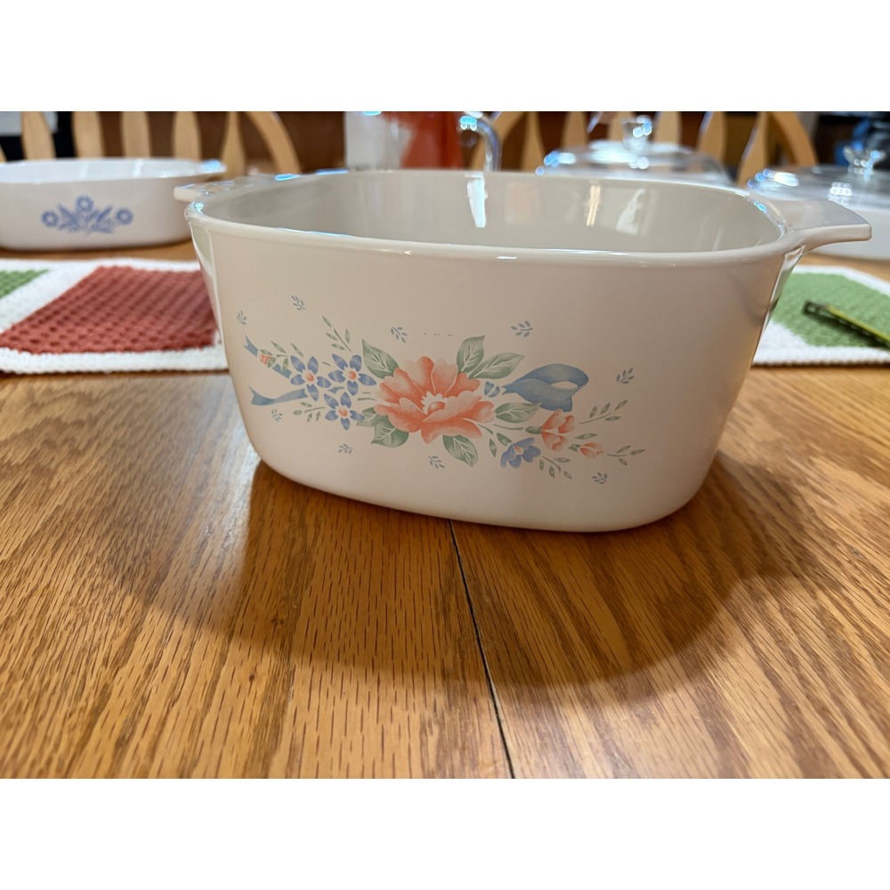 Corning Ware English Meadow A-3-B 3 Liter Casserole Dish Square Floral Vintage - Picture 3 of 8